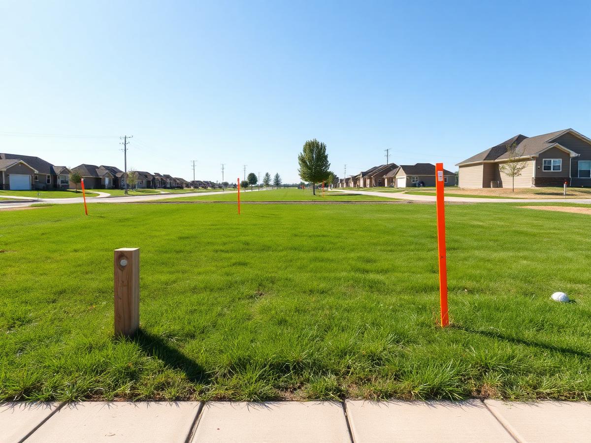 Vacant house lot ready for land evaluation in Sioux Falls, SD